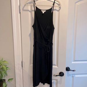 Black mini wrap dress